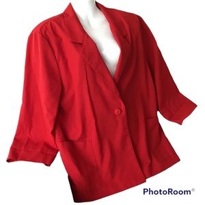 Jacket XL Red One Button With Pockets by Apprenza